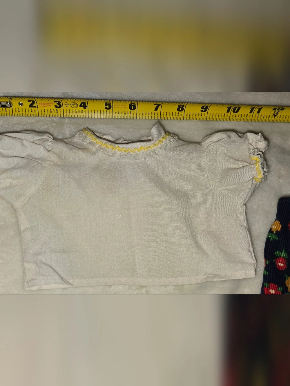 Vintage Cabbage Patch Kids Clothes Corduroy Floral Overalls White Ruffle Shirt